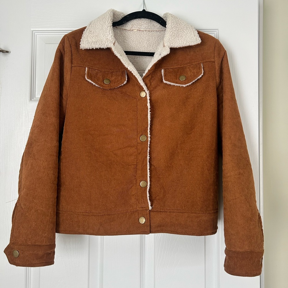 Brown Sherpa-Lined Women's Jacket